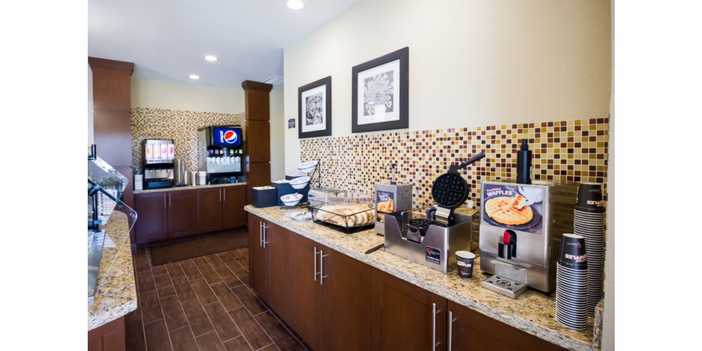 Start your day stress-free with our complimentary breakfast buffet. Served daily from 6:30 AM–9:30 AM, enjoy hot favorites like eggs and bacon, waffles, and fresh fruit, along with coffee and juices. It's the perfect way to fuel up before exploring Plano, TX.